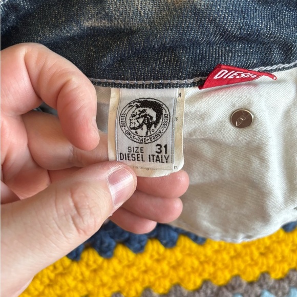 Diesel Blue Slim Straight Jeans with Vintage Fading - Picture 5 of 10